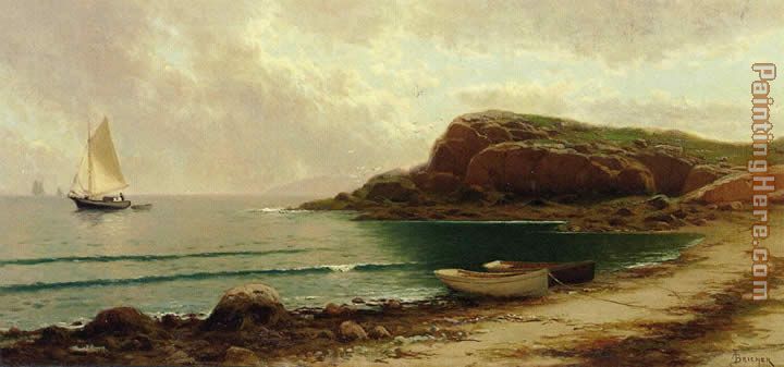 Seascape with Dories and Sailboats painting - Alfred Thompson Bricher Seascape with Dories and Sailboats art painting